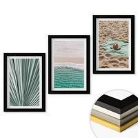 WANDBILDER 3er-Set - 20x30 cm Schwarzer Rahmen - Urlaubsblick Strand Meer - Schwarz, Kunststoff (20/30cm) - ArtPrintCave