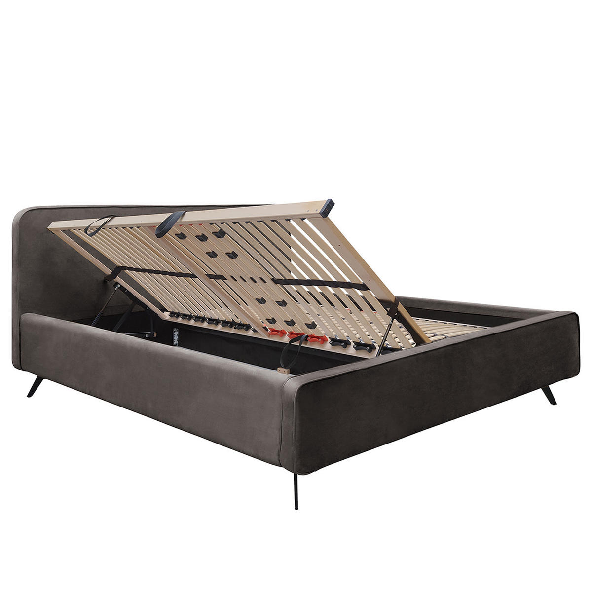 POLSTERBETT - Dunkelgrau, Textil (160/200cm) - home24