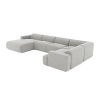 PANORAMA-SOFA Tissu tramé Hellgrau 354cm - Hellgrau/Grau, Textil (354/73/200cm) - Sia Home
