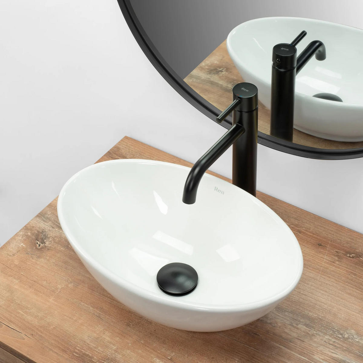AUFSATZWASCHBECKEN Rea Pamela Mini - Weiß, Keramik (27/14.5/40cm) - REA