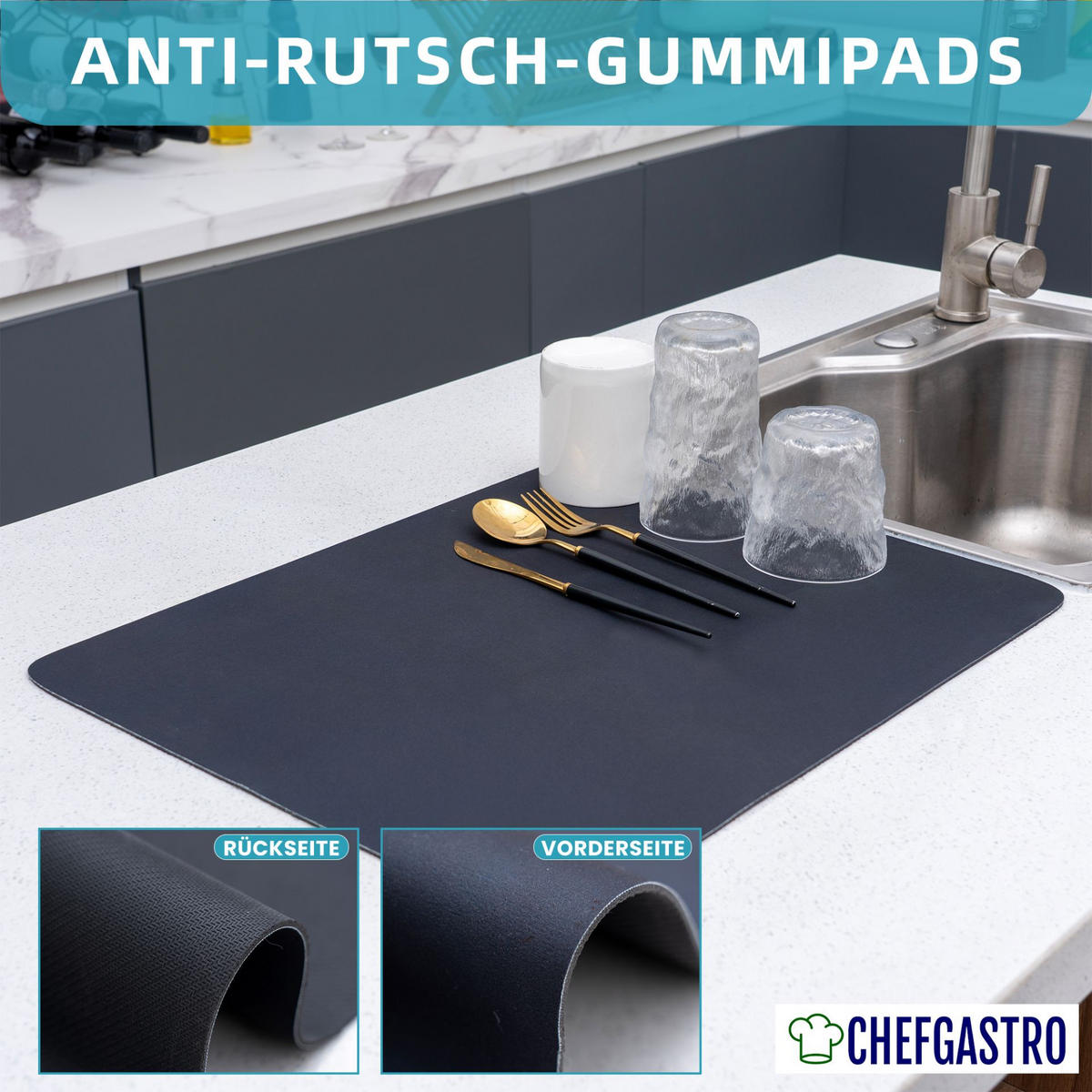 GESCHIRR-ABTROPFGESTELL 15x42x31cm Metall - Schwarz, Metall (42/15/31cm) - CHEFGASTRO