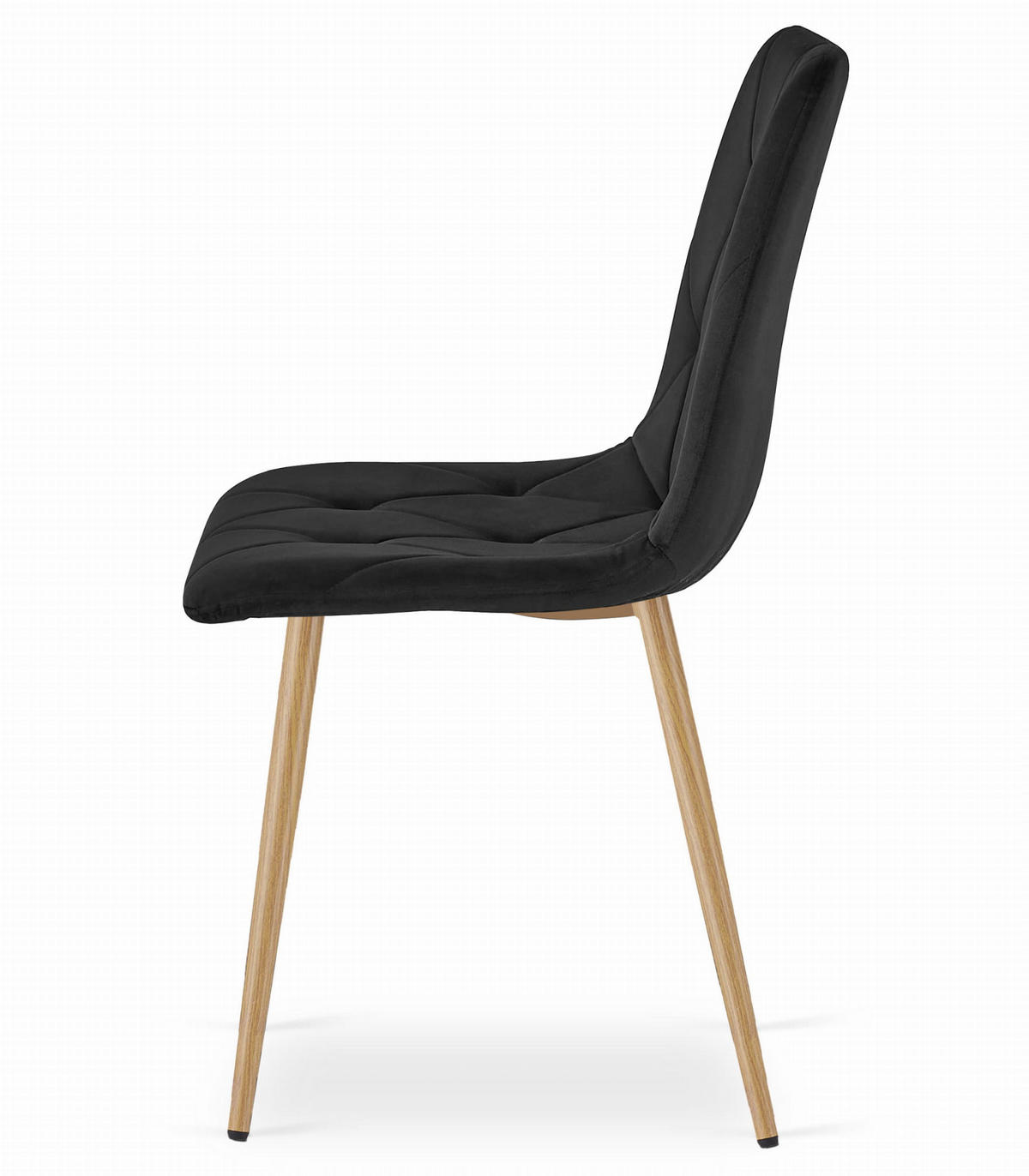 STUHL BOSA 4-er Set, Schwarz, Metallbeine in Holzfarbe - Grün, Holz/Textil (45/82/54cm) - Komodee