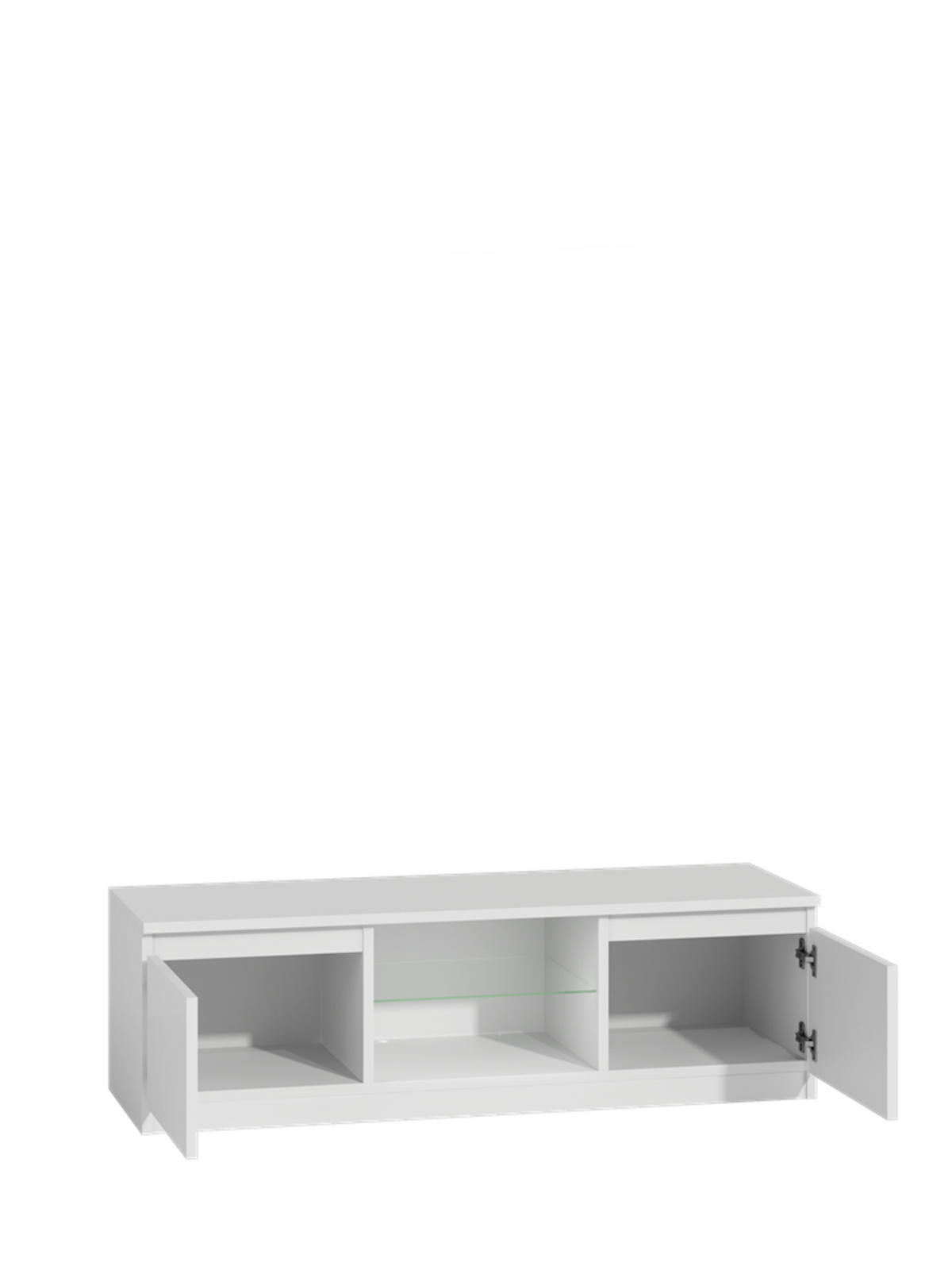 TV Lowboard Frank - Weiß Hochglanz/Weiß, Holzwerkstoff (140/36/40cm) - kommodly
