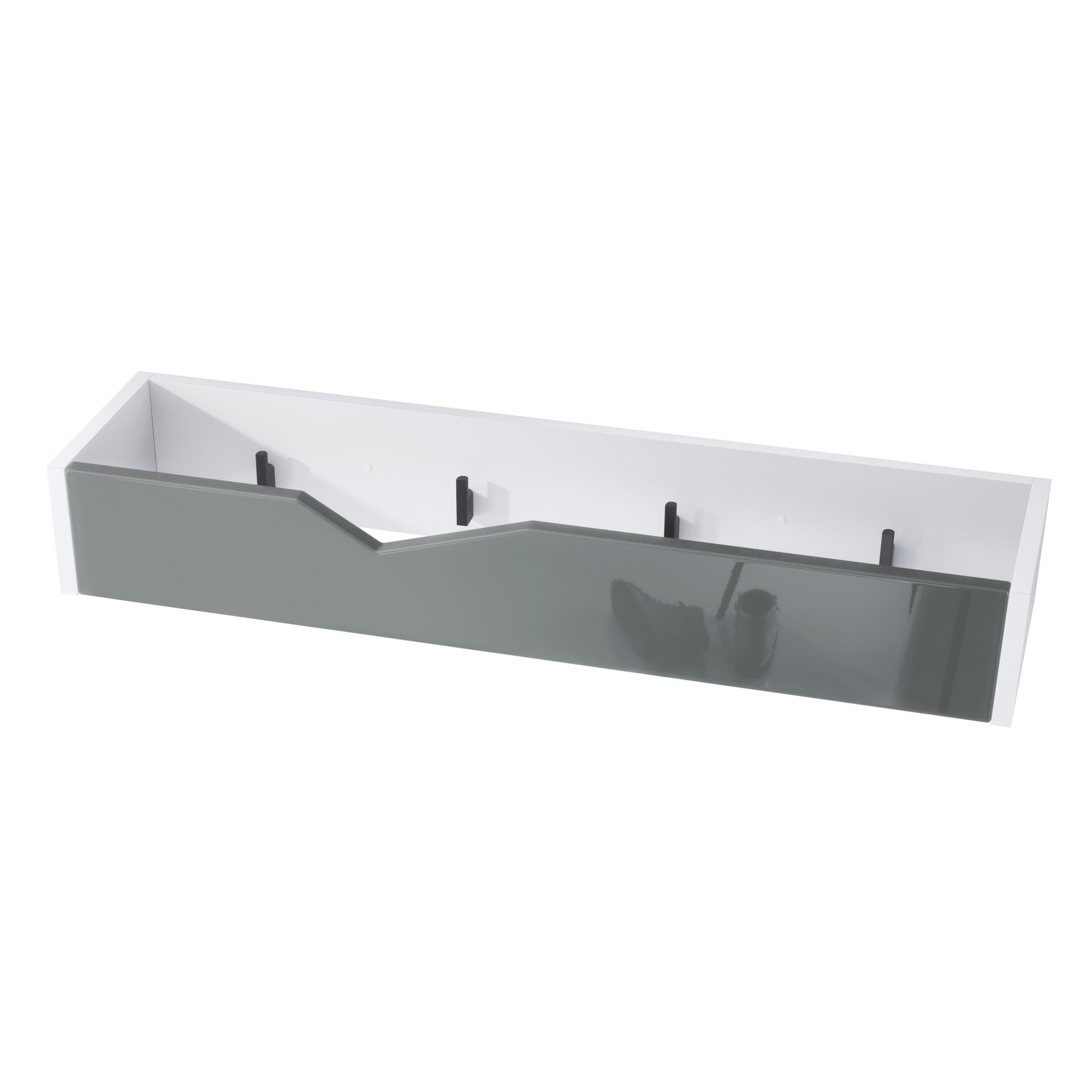 GARDEROBENPANEEL Kolmio Grau Hochglanz - Grau, Holzwerkstoff (83.5/12.5/21cm) - Vladon