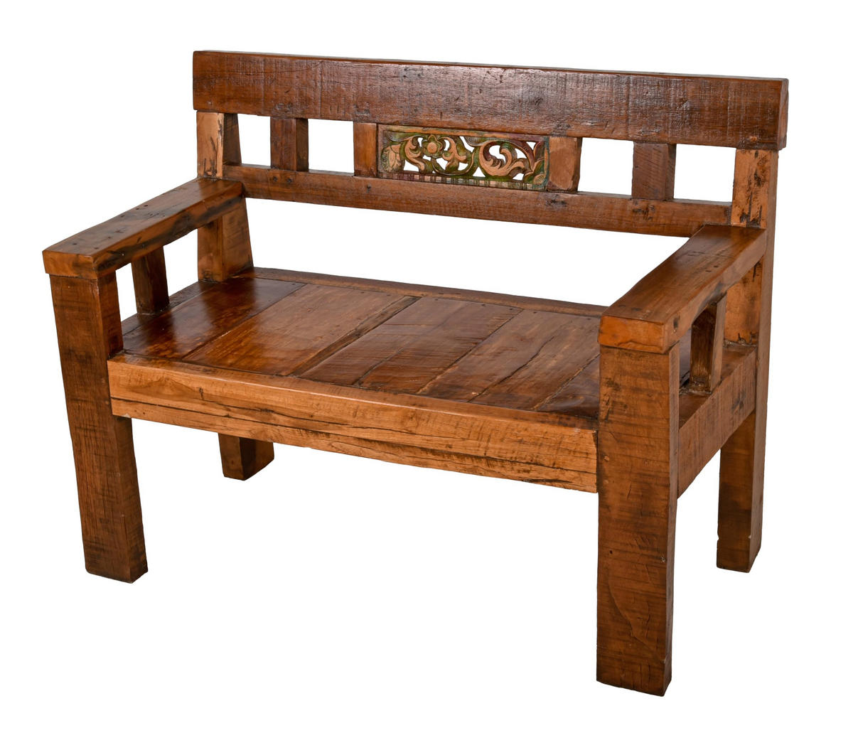 GARTENBANK Mikko 2-Sitzer Terrassenbank - Dunkelbraun, Holz (120/90/55cm) - DELUKE