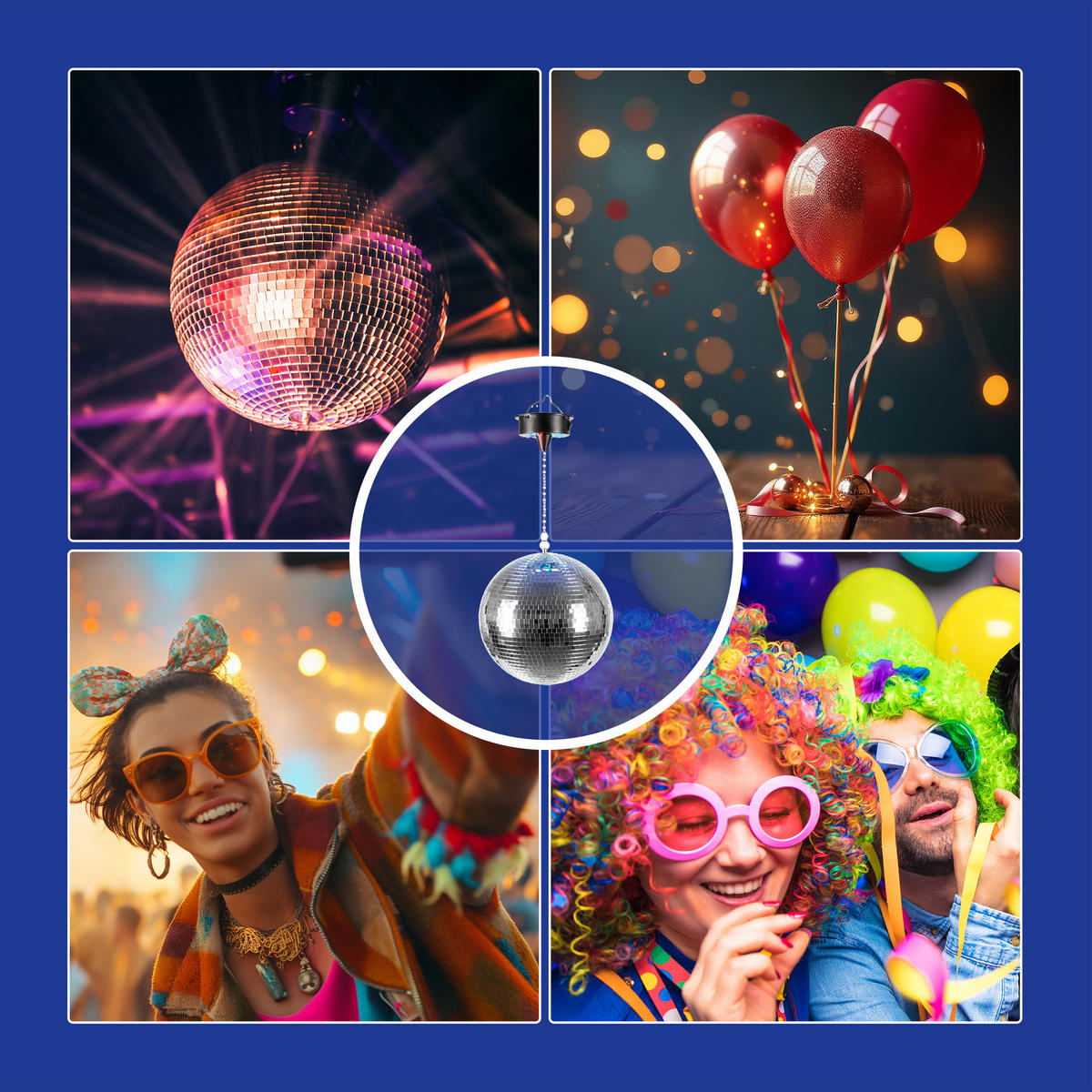 DISCOKUGEL - Silberfarben, Glas/Kunststoff (20/58/20cm) - Relaxdays