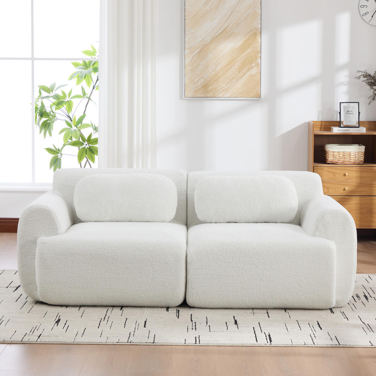 2-SITZER SOFA Chenille Elfenbein - Beige, Textil (189/71/91cm) - WISHDOR