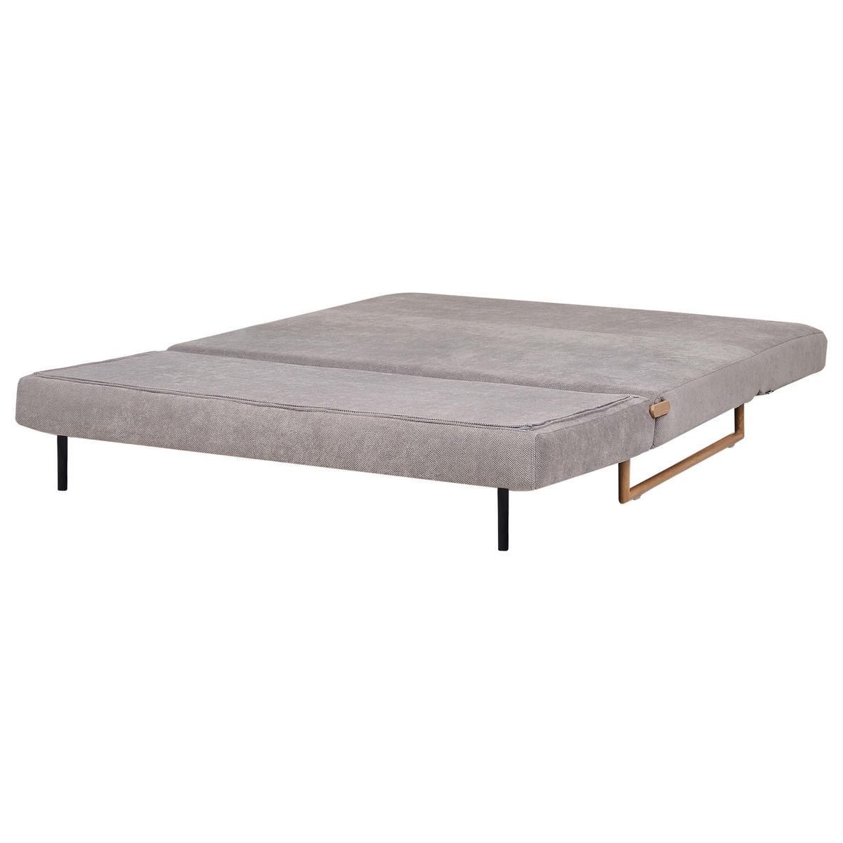 SCHLAFSOFA 3-Sitzer Stoff Grau Jerslev - Hellbraun/Dunkelgrau, Textil (150/87/84cm) - Beliani