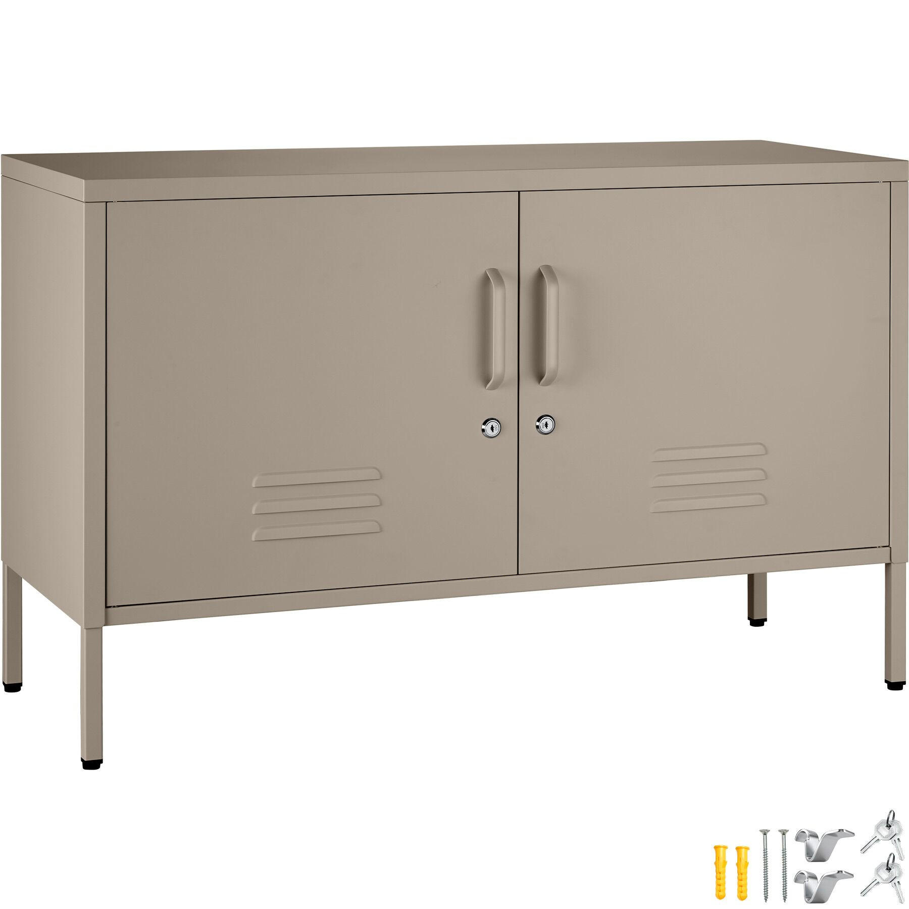 SIDEBOARD Baker, Kippschutz, höhenverstellbare Füße, taupe - Taupe, Metall (100/65/42.5cm) - tectake
