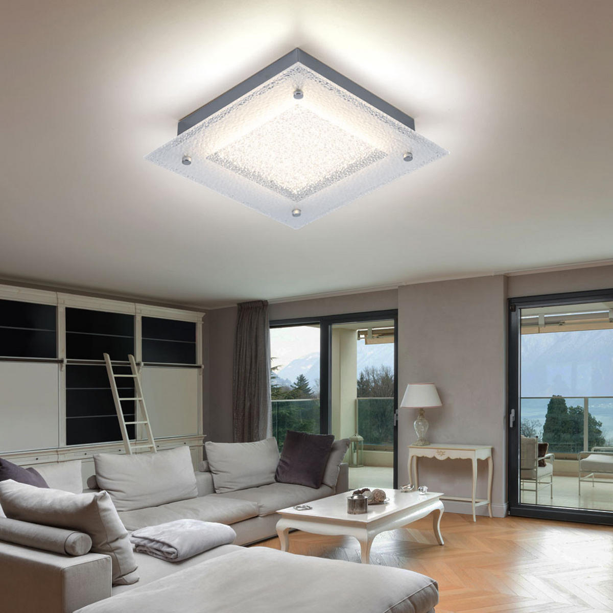 LED DECKENLEUCHTE Metall Klar - Klar, Glas (25/25/5.5cm) - Globo Lighting