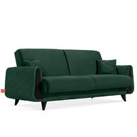 3-SITZER-SOFA GUSTAVO III Sofa 3 Velours, Dunkelgrün - Dunkelgrün, Holz/Holzwerkstoff (230/98/98cm) - KONSIMO®
