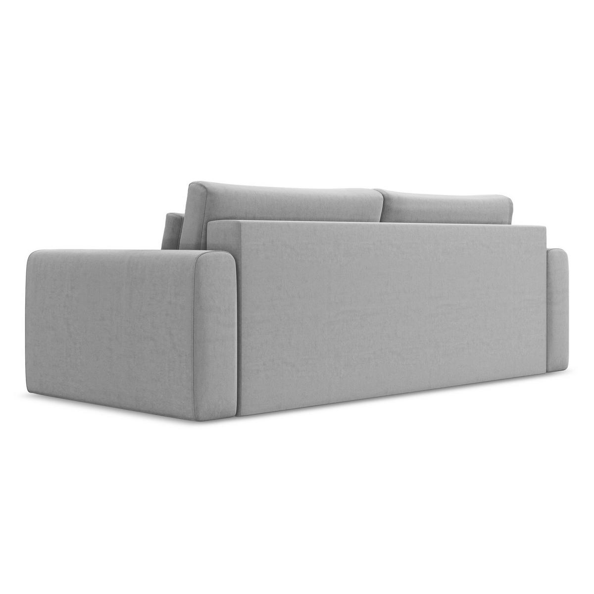 3-SITZER SOFA mit Schlaffunktion Samt Stoff Grau - Schwarz/Grau, Kunststoff/Textil (238/82/105cm) - LaMiaSofa