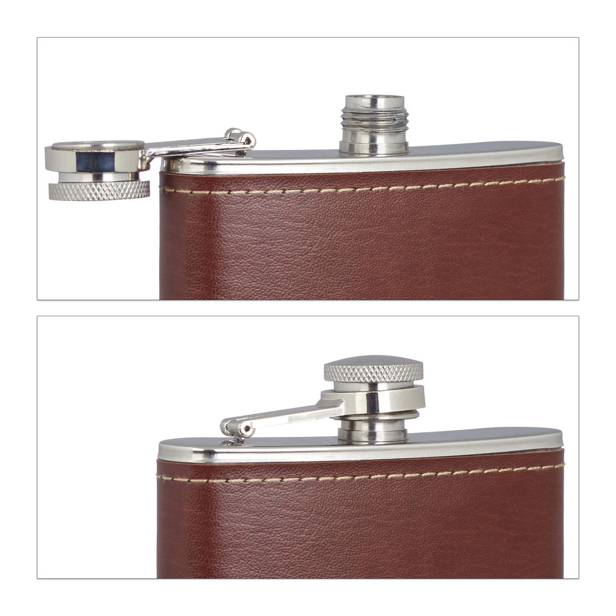 FLACHMANN - Braun, Kunststoff/Metall (9.5/12.5/2cm) - Relaxdays