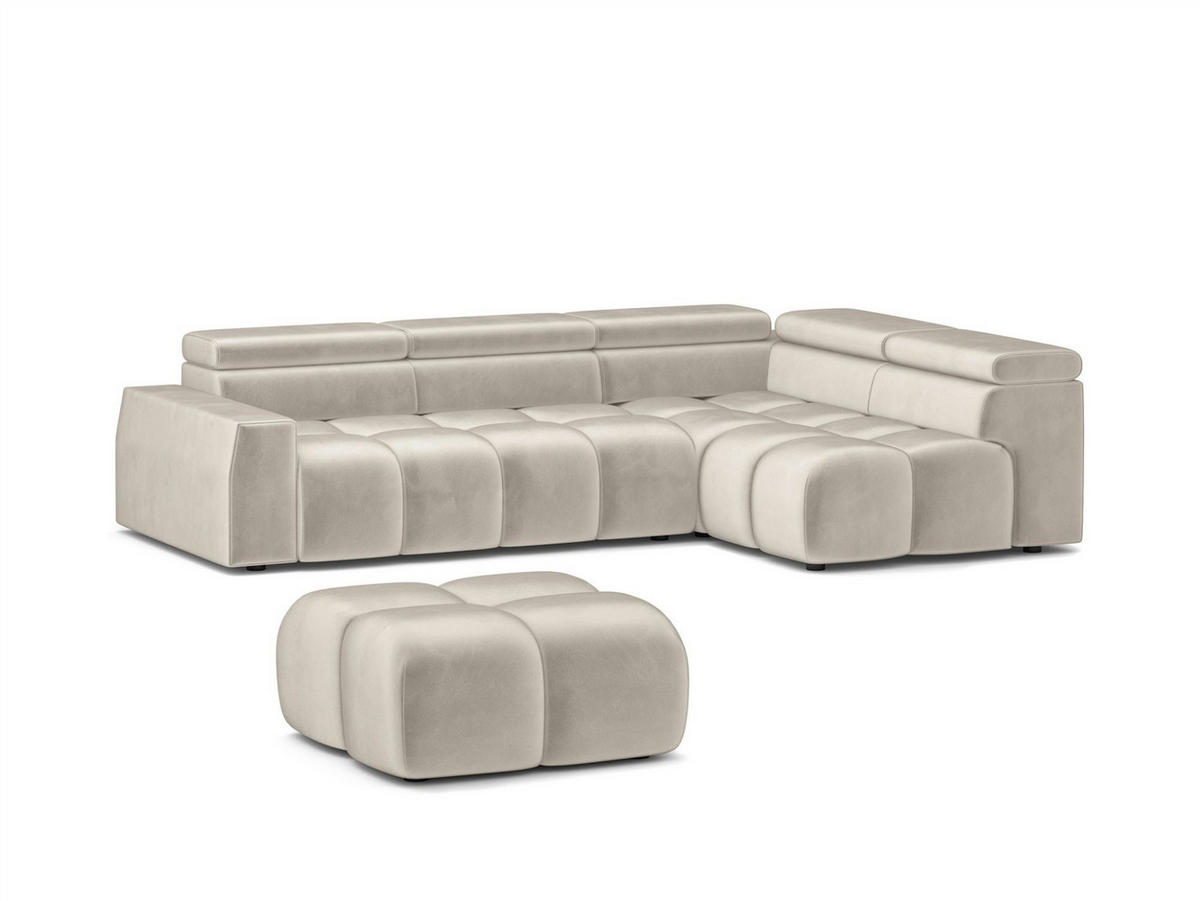 POLSTERHOCKER Darcy - Beige, Holzwerkstoff/Textil (85/44/85cm) - Fun Möbel