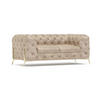 CHESTERFIELD-SOFA 2-Sitzer Vertex Beige Samt - Beige/Goldfarben, Holz/Textil (185/75/100cm) - S-Style Möbel