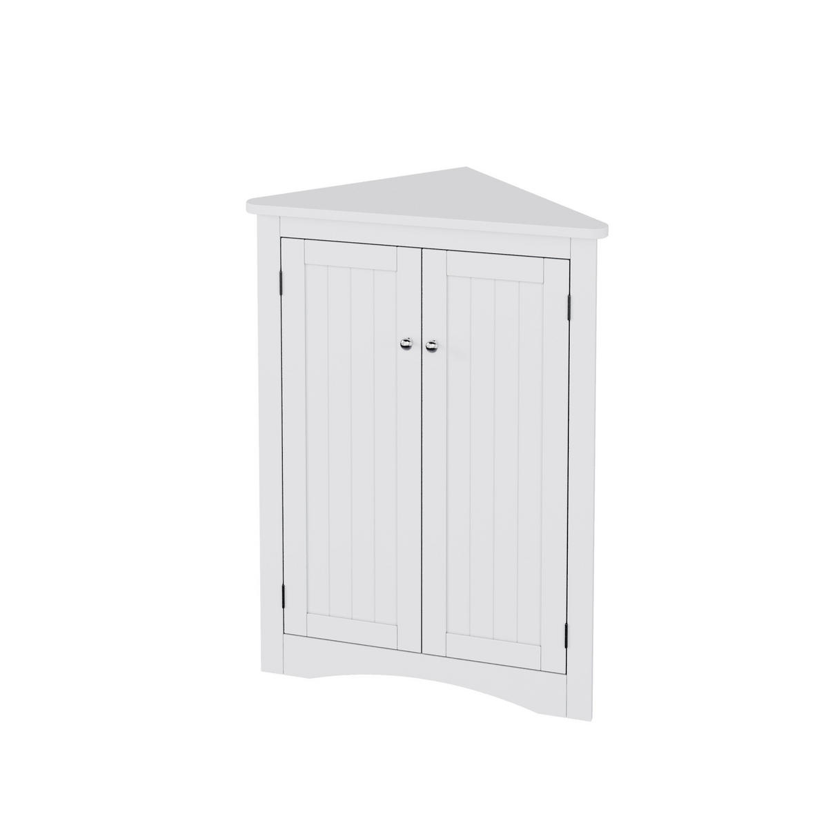 ECKSCHRANK freistehend 61,5 x 80 cm Weiß MDF - Weiß, Holzwerkstoff (34.5/80/61.5cm) - Beauniv
