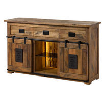 SIDEBOARD Mango / Altholz 150x45x90 natur lackiert RAILWAY LUX #100 - Braun, Holz (150/90/45cm) - Massivmoebel24