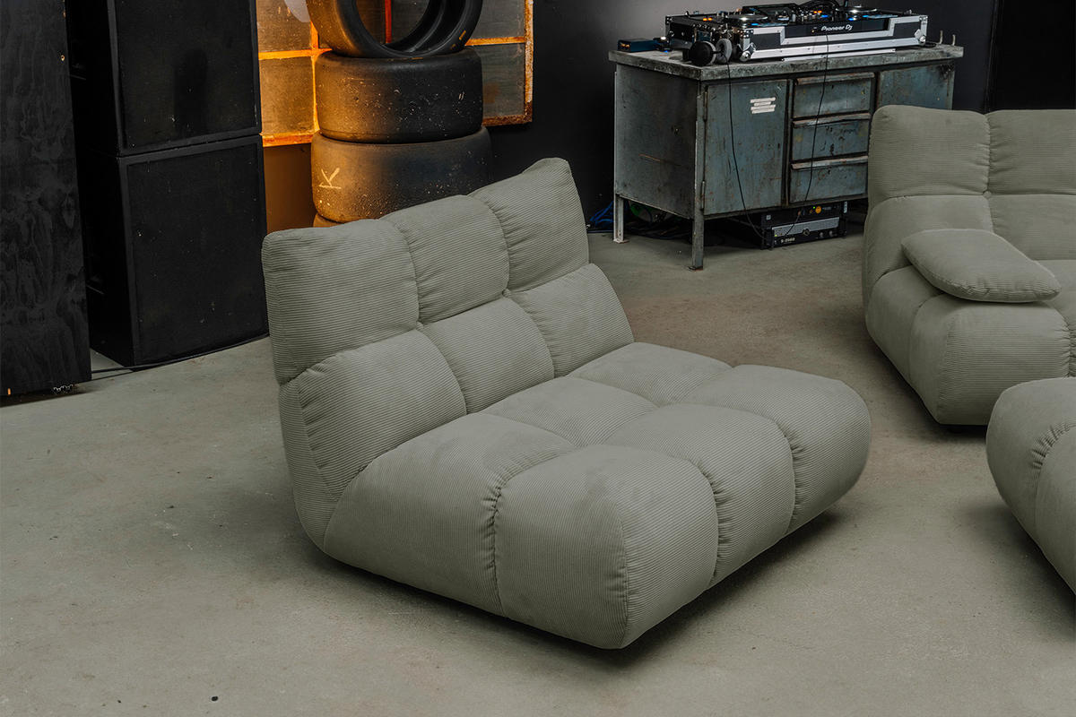 SITZGRUPPE VIVIEN 3ER SET Grün Cord - Olivgrün/Grün, Kunststoff/Textil (359/85/510cm) - KAWOLA