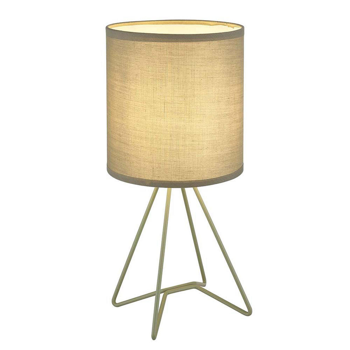 TISCHLEUCHTE Textil Blassgrün - Grün, Metall (16/16/34.5cm) - Globo Lighting