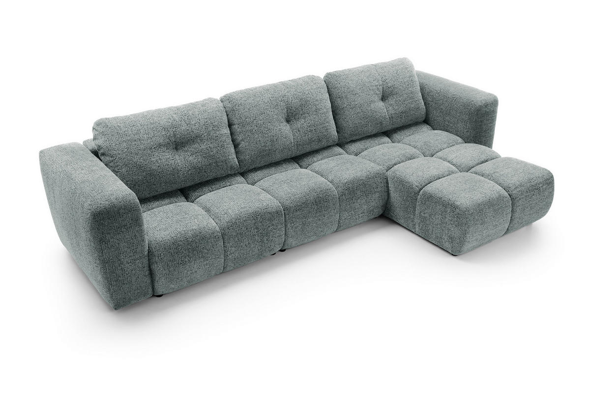 ECKSOFA ARTE 03 Grau Chenille mit Schlaffunktion - Grau, Holz (336/177cm) - MASSENO