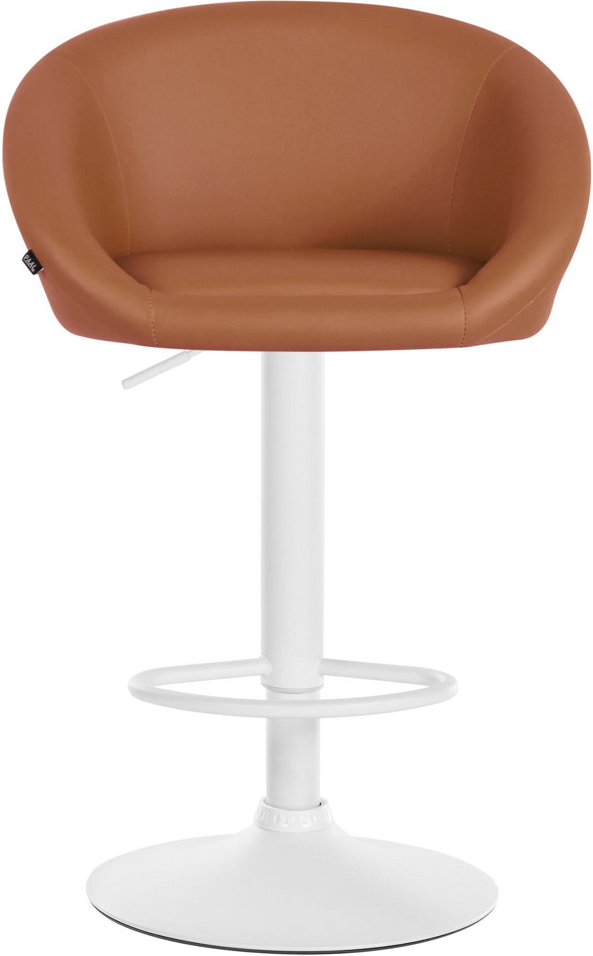 BARHOCKER OSLO Hellbraun Kunstleder Weiß - Hellbraun, Leder/Metall (55/86/51cm) - DELUKE