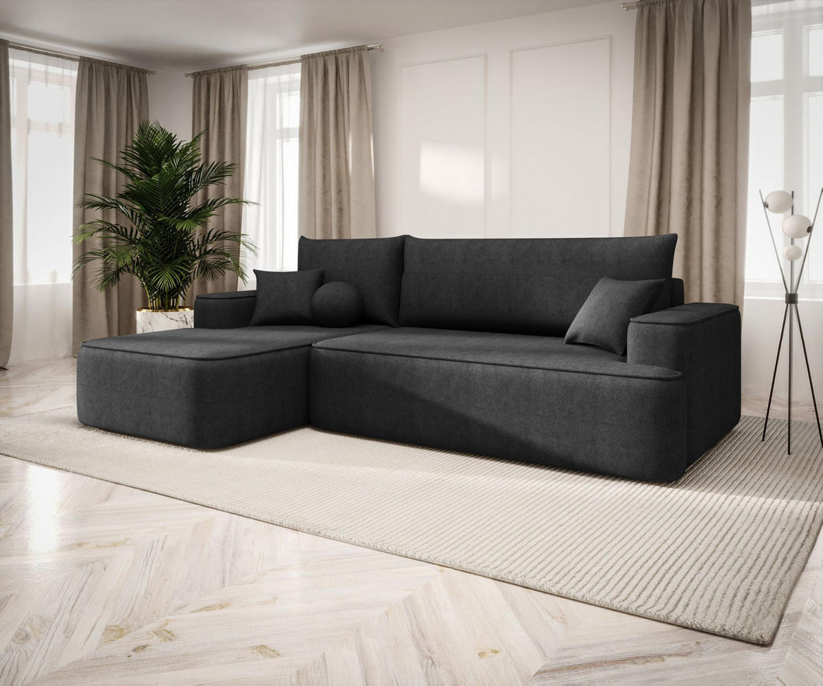 ECKSOFA mit Schlaffunktion FIGO Curio 97 Links - Dunkelgrau, Textil (250/150cm) - Bedante