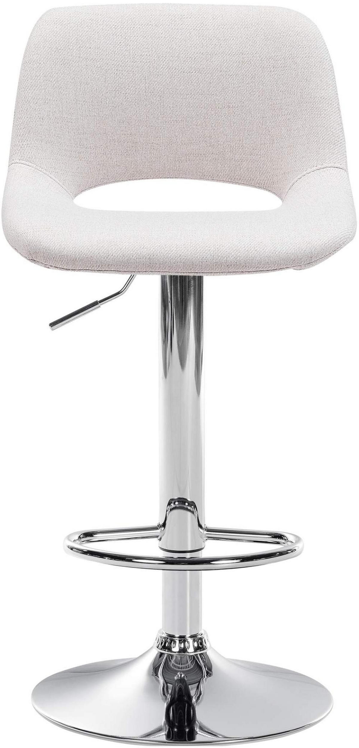BARHOCKER 2er Set Stoff creme - Chromfarben/Creme, Textil/Metall (42/86/46cm) - CLP