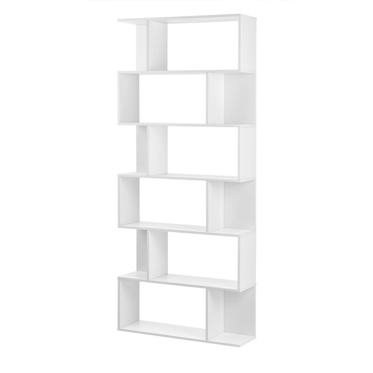 BÜCHERREGAL Borrby - Weiß, Holzwerkstoff (80/192/24cm) - [en.casa]