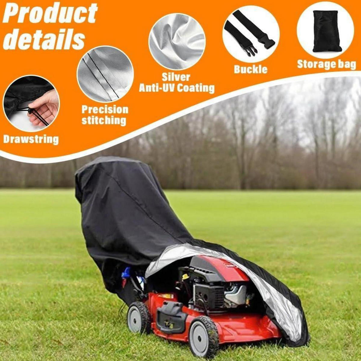 ABDECKPLANE Rasenmäher 42-60 Zoll Wetterfest UV-Schutz Wasserdicht - Multicolor, Textil (67/67/110cm)