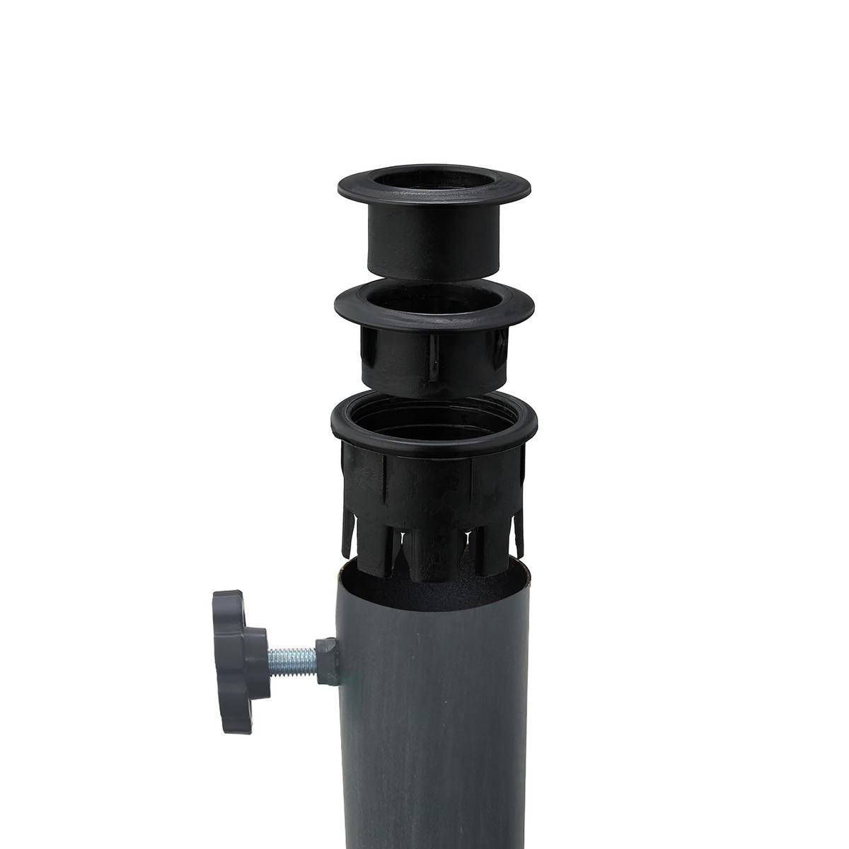 STOJAN slunečník - černá, kov/plast (49/49cm) - Relaxdays