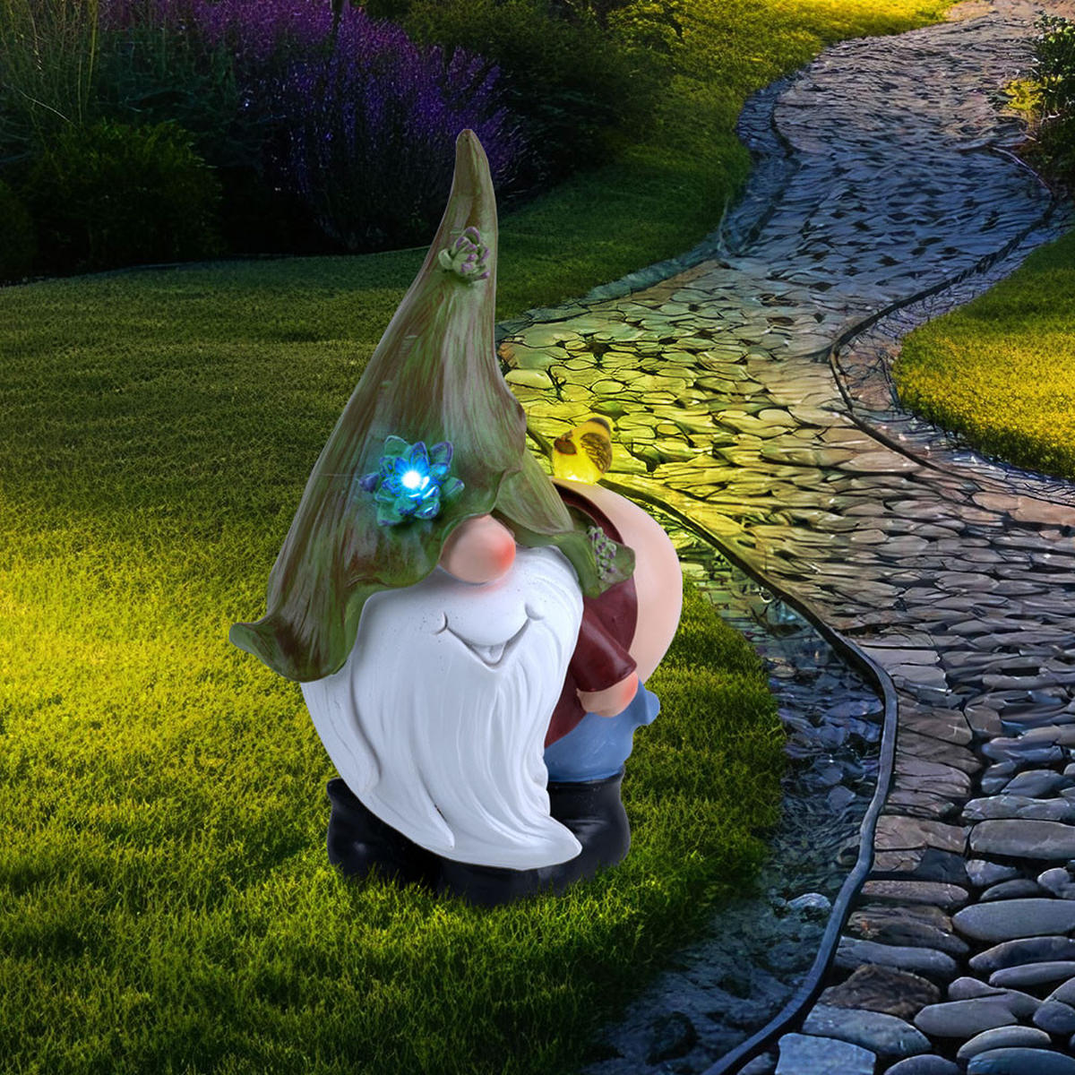 LED AUSSENLEUCHTE Gartenzwerg Bunt - Multicolor, Kunststoff (25.5/14.5/33.5cm) - Globo Lighting