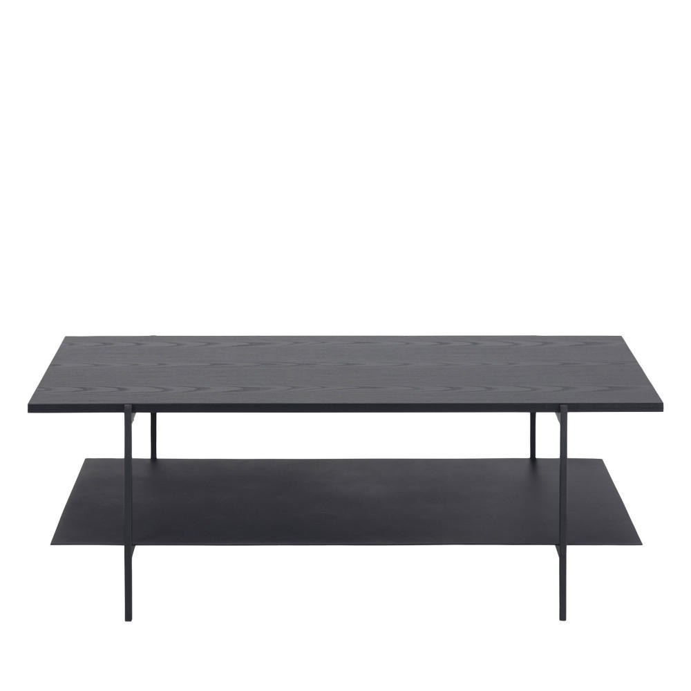 COUCHTISCH aus Holz und Metall - Mysa - Schwarz - Schwarz, Holz (115/60/40cm) - Drawer