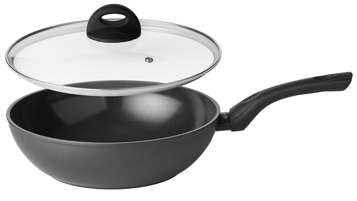 PFANNENSET Kochgeschirr Set Stonehenge 2-Delig - Bratpfanne ø 28 cm und Wok-Pfanne ø 28 cm - keramische antihaftbeschichtung - Schwarz, Metall - Sola