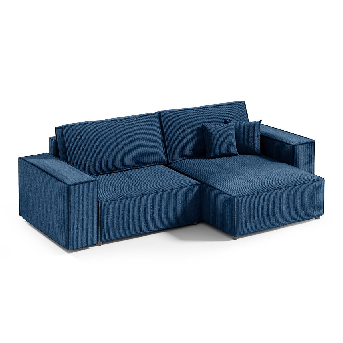 ECKSOFA Isaac 3 Sitzplätze Blau - Blau, Holz (257/148cm) - Petits-meubles