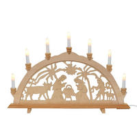 SCHWIBBOGEN Geburt 7-flammig - Multicolor, Holz (0.1/1/0.1cm) - Dekoteam24