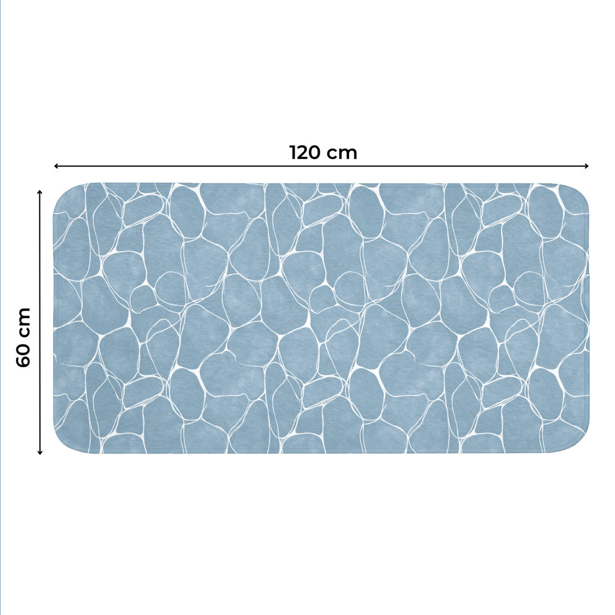 WC PŘEDLOŽKA Organic - vzor - modrá 120x60 cm - světle modrá, textil/plast (120/1cm) - OnlyWow