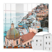 SCHLÜSSELBOX Weiß 30x30 cm – Türöffnung nach rechts - Mediterraner Charme - Orange, Metall (30/30/5cm) - TULUP
