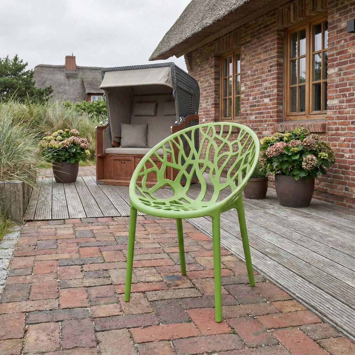 GARTENSTUHL Kunststoff Grün - Grün, Kunststoff (59/80/60cm) - CLP
