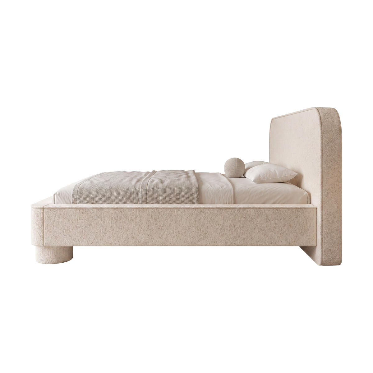 POLSTERBETT SALNUK 200x200 cm, Beige - Beige, Textil (200/200cm) - Fedve
