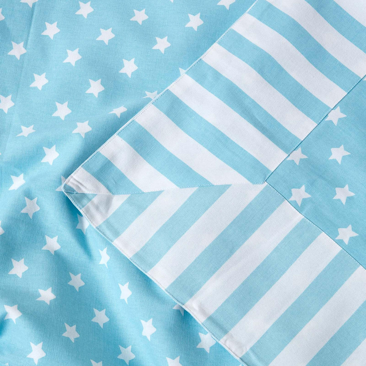 ÜBERWURF 150/200 cm, Sterne-Muster, 100% Baumwolle - Blau, Textil (150/200cm) - Homescapes