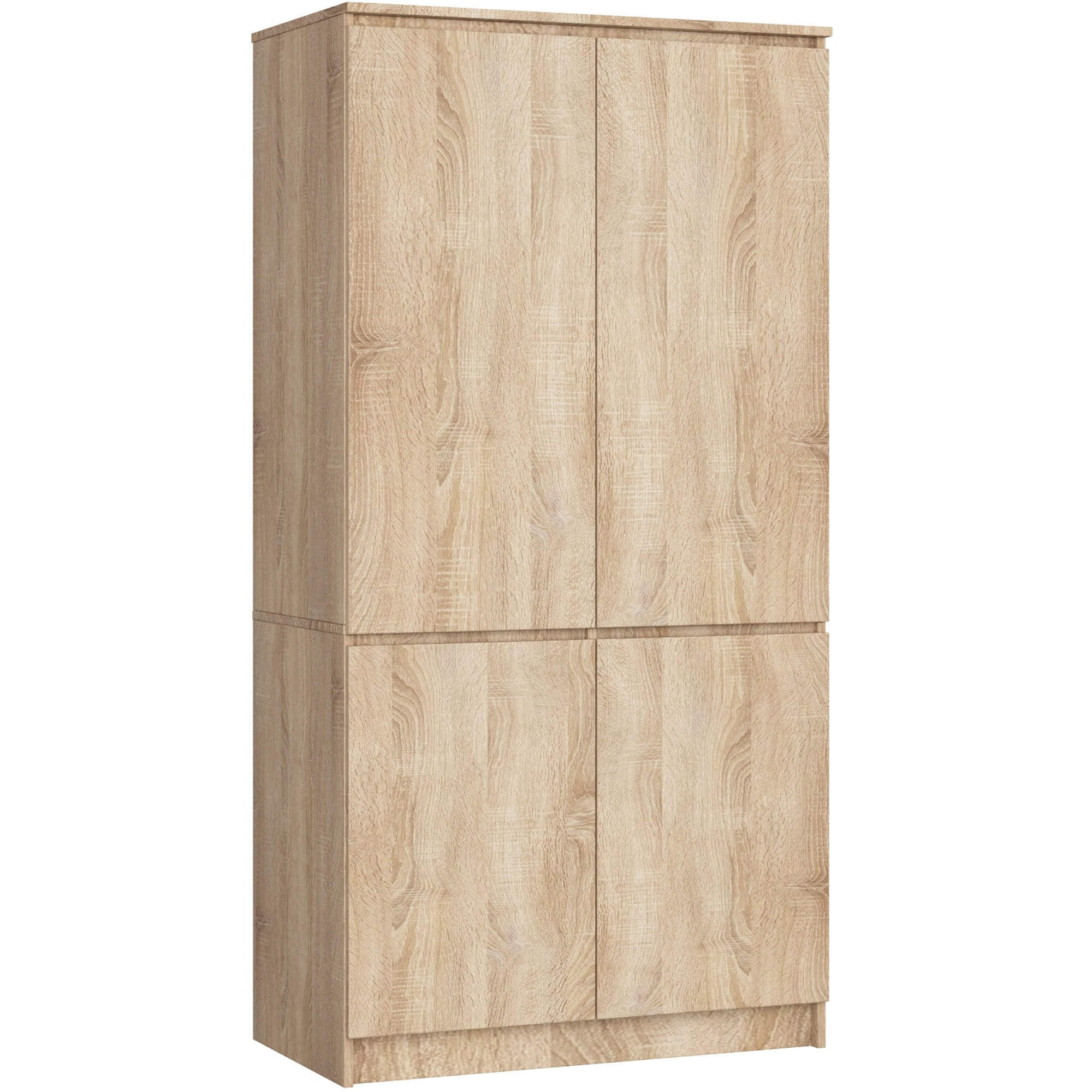 KLEIDERSCHRANK S90 4D, Sonoma, 90x51x180 cm - Sonoma Eiche, Holz (51/180/90cm) - Milordbikes