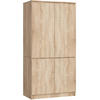 KLEIDERSCHRANK S90 4D, Sonoma, 90x51x180 cm - Sonoma Eiche, Holz (51/180/90cm) - Milordbikes