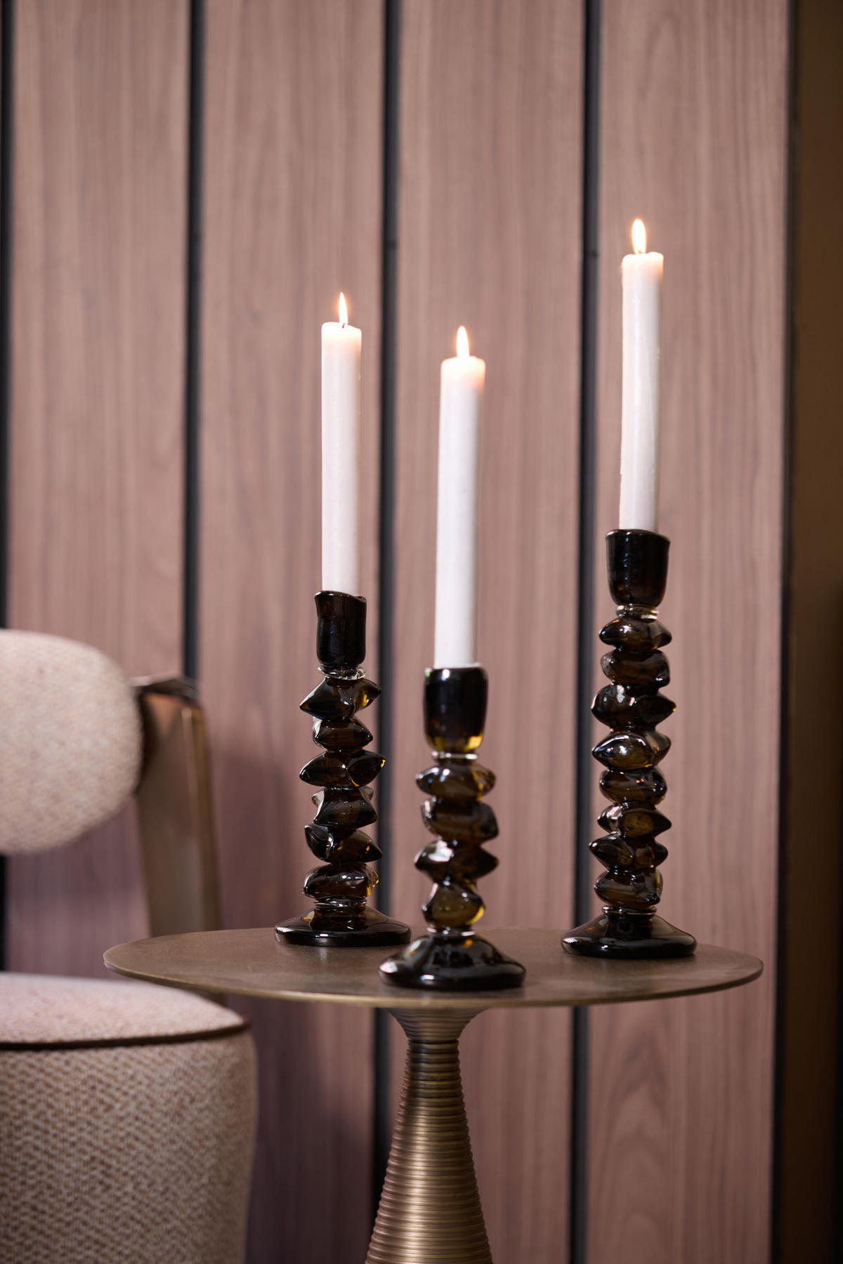 KERZENHALTER Estiva Grün Ø11/28,5 cm - Grün, Glas (11/28.5/11cm) - Light & Living