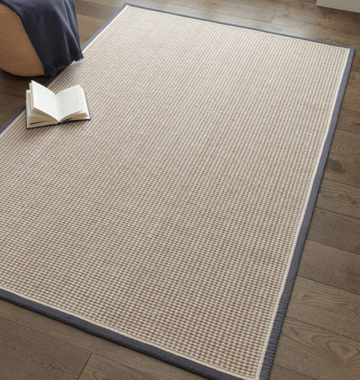 TEPPICH modern Wohn-/Schlafzimmer Wolle & Naturfaser ROKA Grau 68x240 cm - Grau, Naturmaterialien (68/240cm) - Novatrend