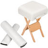 HOCKER mit 2 Lagerungsrollen, leichte Reinigung,weiß - Weiß, Textil (34/54/34cm) - tectake