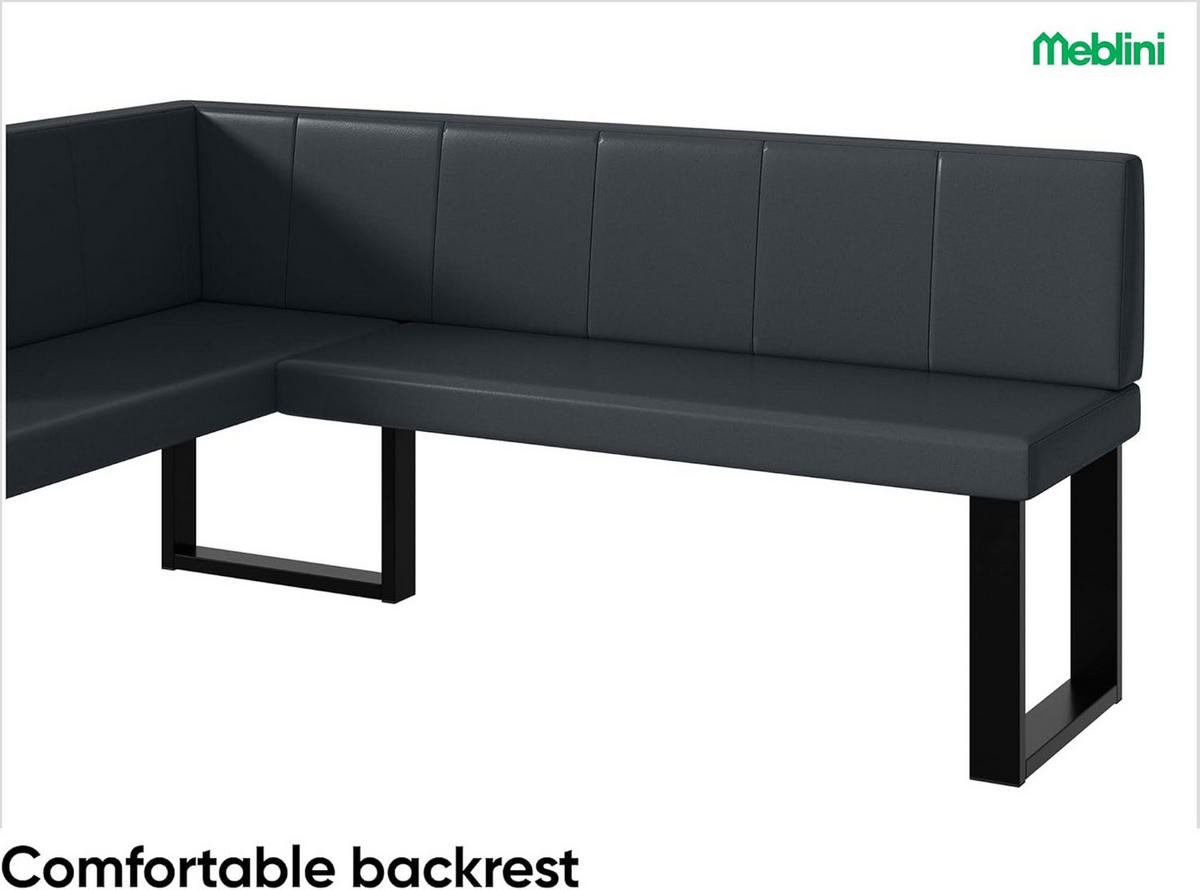 ECKBANK PETER_U - Dunkelgrau, Leder (128/168cm) - Meblini