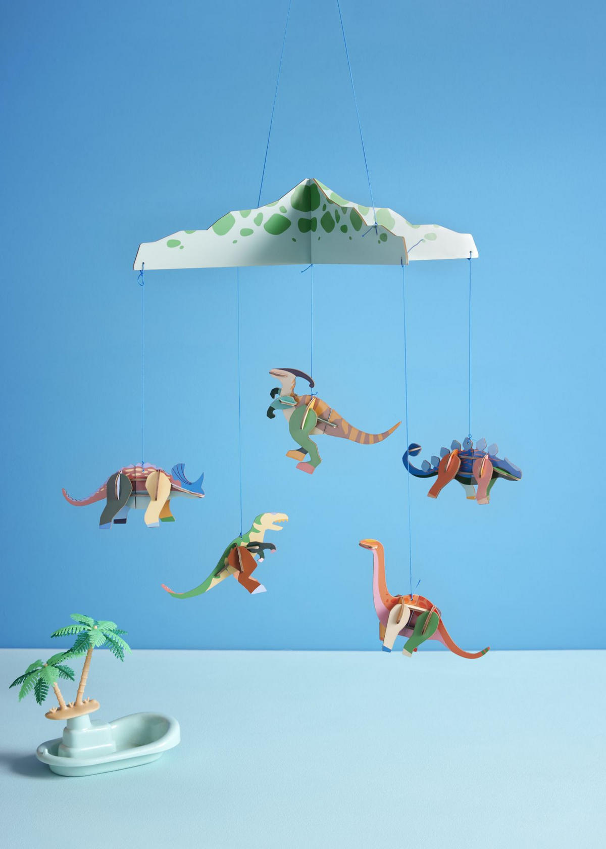 MOBILES Bastel-Set, Dinosaurierland, 3D Wandobjekt, Karton (von studio ROOF) - Multicolor, Karton (36.2/36.2/8.1cm) - ich-zapfe