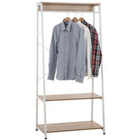 KLEIDERSTÄNDER M-edelstahl-Holz - Eukalyptusholzfarben/Weiß, Holz/Metall (80/167/44cm) - CLP