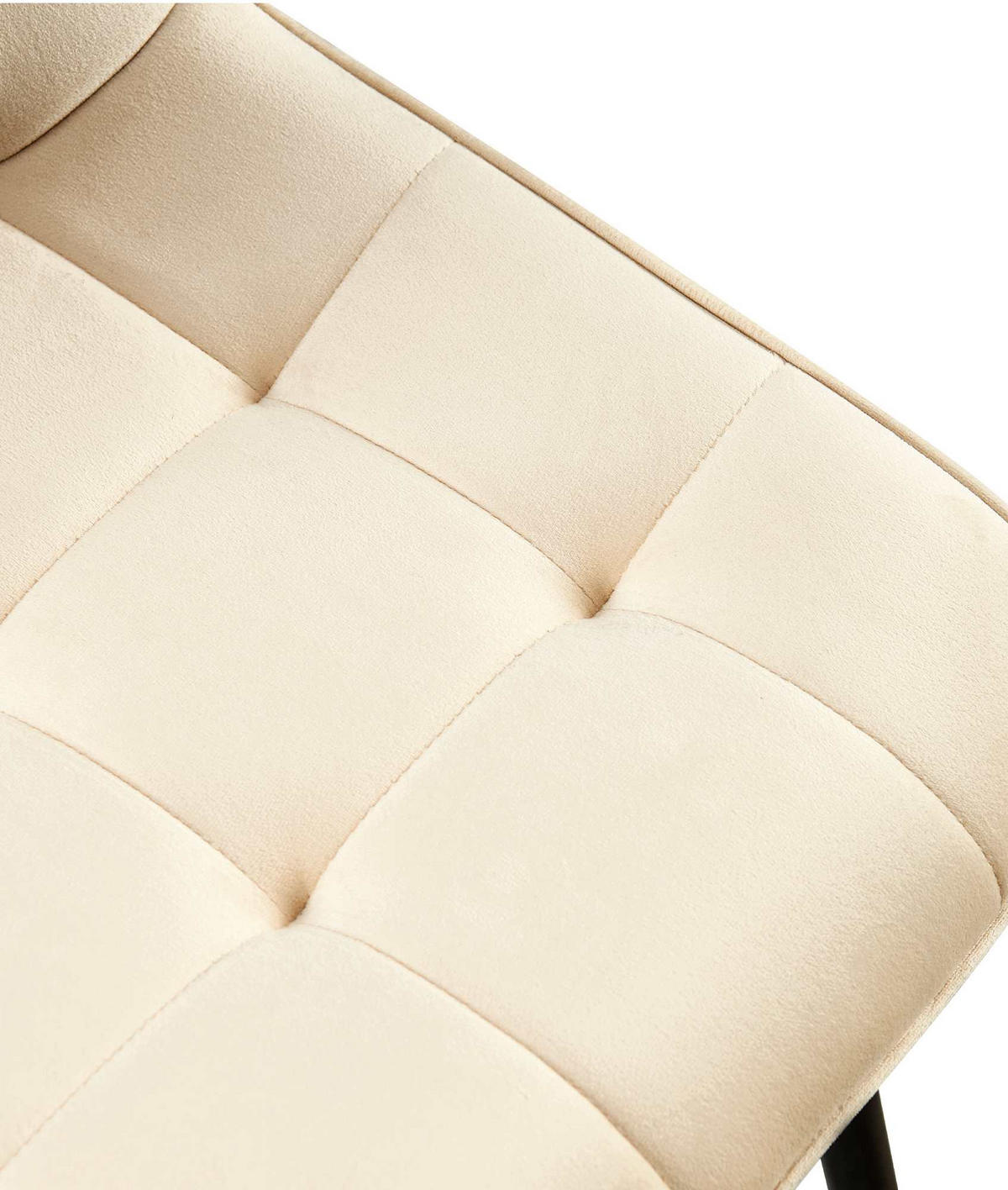 STUHL Samt creme - Creme/Schwarz, Textil/Metall (47/89/61cm) - CLP