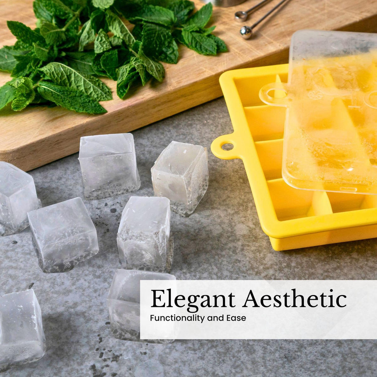 EISWÜRFELFORM 2er Set - Gelb, Kunststoff (13/2.5/18cm) - Intirilife